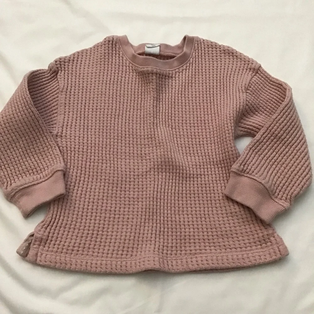 GAP Waffle Knit Pink Sweater
